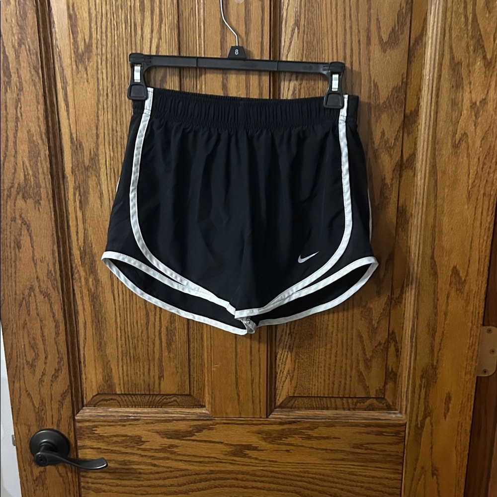 Nike Women's Black and White Athletic Shorts